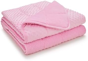 TONGDADA Minky Weighted Blanket | 40''x60'',10lbs | Cozy and Soft Minky Weighted Throw Blanket | Luxury Velvet with Premium Glass Beads | Pink Minky - Image 2