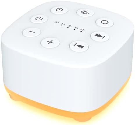 Meditation White Noise Sound Machine 30 Soothing Sounds with 32 Volume Control 12 Night Light 5 Timers Portable Sleep Machine for Travel Powered by AC or USB Sleep Therapy for Baby Kids Adults (White) by Meditation