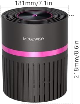 MEGAWISE H13 HEPA Air Purifier, 3-Stage, 24dB Sleep Mode, Black - Image 6