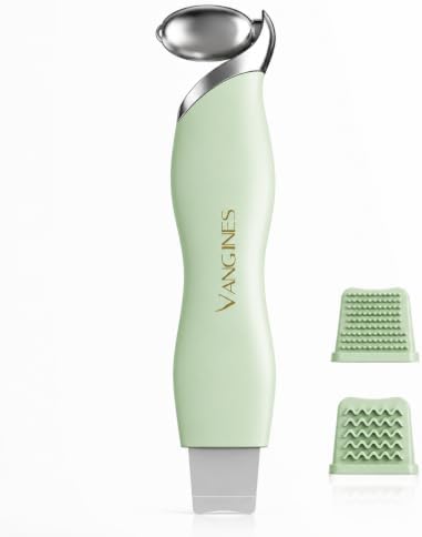 Ice Roller for Face & Eyes, Cooling Facial Roller with Blackhead Remover & 2 Silicone Brushes, Stainless Steel Face Roller for Puffiness, Pores & Deep Cleansing (Green) by Vangines