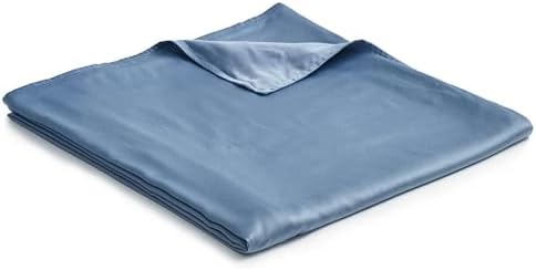 YnM Exclusive Cooling Duvet Cover for Weighted Blankets with 16 Strings (Blue Grey, 48"x 72") by YNM