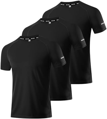 Boyzn 1, 3, 5 or 7 Pack Men's Workout Running Shirts, Dry Fit Moisture Wicking T-Shirt, Gym Athletic Short Sleeve Tee Shirts by Boyzn