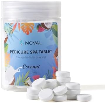 NOVAL Pedicure Spa Tablet - Fast Dissolving, Gentle & Portable Foot Soak for Softening Calluses & Hydrating Skin, Tiny Travel Size, Coconut Scent by NOVAL