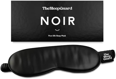 TheSleepGuard Pure Silk Sleep Mask [100% 6A Mulberry Silk, 22 Momme] Light Blocking Travel Essentials. Eye Masks for Sleeping. Black Oeko-Tex Blindfold. Eye Covers for Men & Women by TheSleepGuard