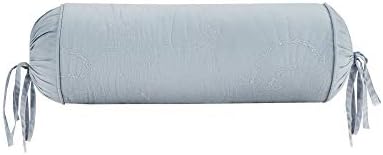 Harbor House Modern Design Decorative Pillow Hypoallergenic Sofa Cushion Lumbar, Back Support, Bolster 7" x 18", Crystal Beach, Cotton Pillow Blue by HarborHouse