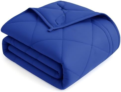OMYSTYLE Weighted Blanket for Adults (15lbs, 60''x80'') - Queen Size Heavy Throw Blanket, Breathable and Cooling Microfiber Material with Premium Glass Bead for All Season Use, Machine Washable, Blue by OMYSTYLE