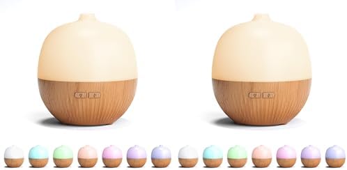 ARVIDSSON Essential Oil Diffuser, 100ml Small Aromatherapy Diffuser with Mood Light, Ultrasonic Oil Diffusers for Home, Mini Diffuser for Essential Oils, Gift for Women (Pack of 2) by ARVIDSSON