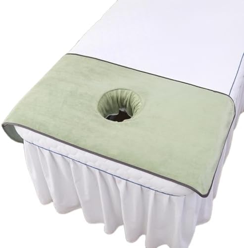 Massage Table Cover Towel with Face Cradle Hole, Premium Fitted Sheet with Locked Edges (Light Green) by ZBH1985
