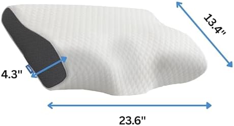 Derila King Cervical Neck Pillow, Memory Foam Contour 23.6 x 13.4 x 4.3 in - Image 3