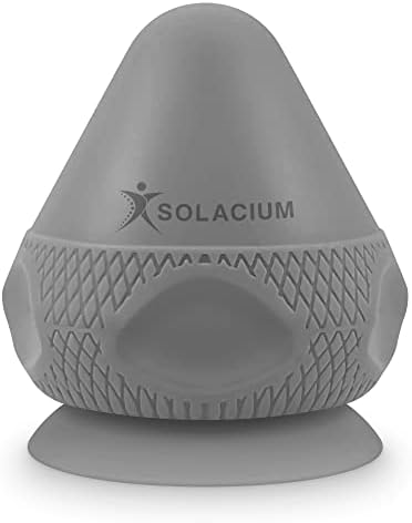 Solacium Mountable Massage Therapy Tool - Multi-Surface Suction Cup Wall Massage Tool for Sore Muscles, Myofascial Release, Stress Relief, Trigger Point and Deep Tissue Massage (Gray) by Solacium