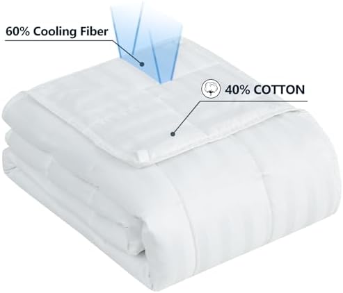 Weighted Blanket Queen Size (60"x80" 17lbs),Ultra Soft and Cozy Cooling Weighted Blanket Queen Size for Adult,Heavy Blanket with Machine Washable Soft Blanket, White - Image 2