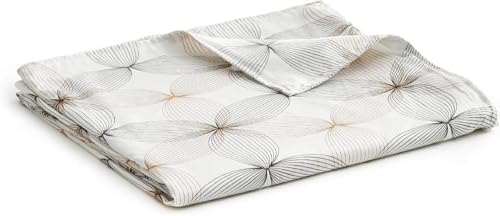 YnM Original Cooling Duvet Cover for Weighted Blankets with 8 Strings (Khaki Flower, 80"x87") by YNM