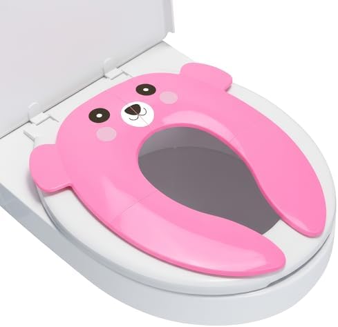 Maliton Foldable Travel Potty Training Seat for Toddlers, Pink Bear by Maliton