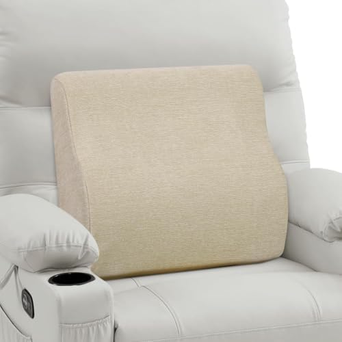 Back Support Pillow for Recliner Dual Layer Lumbar Support Pillow with Gel Memory Foam Ergonomic Orthopedic Lumbar Cushions for Elderly Lower Back Pain Relief Washable Cover Khaki by TANYOO