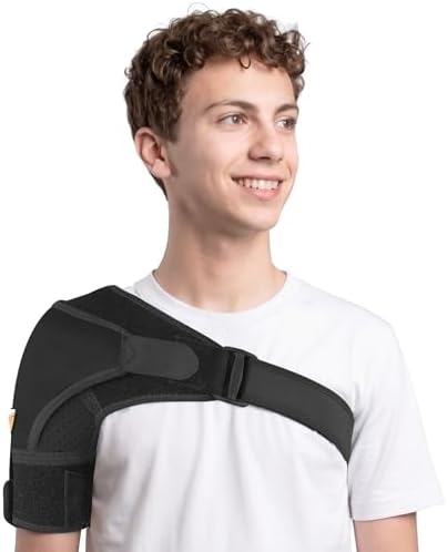 FIGHTECH Rotator Cuff Shoulder Brace for Women and Men - 4 Sizes - Shoulder Support - Pain Relief - Black - X-Small Petite Only (Chest 30-32" Bicep 7-9") by FIGHTECH