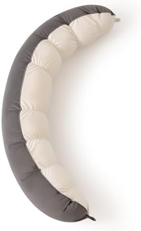 Peallow(Pat. Pend) – Long Round Body Pillow for Adults, Bolster Pillow for Sleeping, Soft and Supportive Pillow for Sleeping & Lumbar Support (Gray-White, 59") by Ailuteie