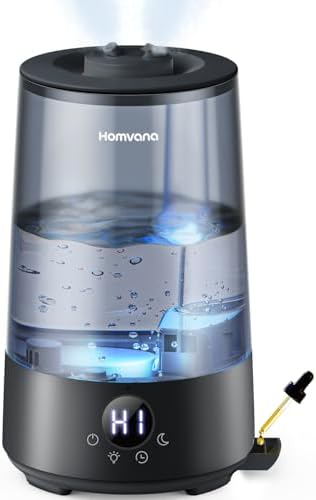 Homvana 3.6L Top-Fill Cool Mist Humidifiers for Bedroom, Large Room(Black) by Homvana