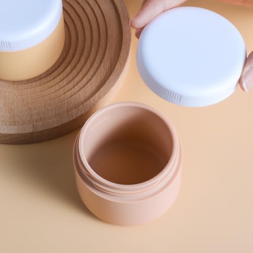 Kuangre Travel Containers for Toiletries, Silicone Cream Jars BPA-Free, Leak-proof 3oz Travel Size Containers, Portable Size Silicone Jars with Lid for Cosmetic Face Hand Body Cream (4 Pack) - Image 3