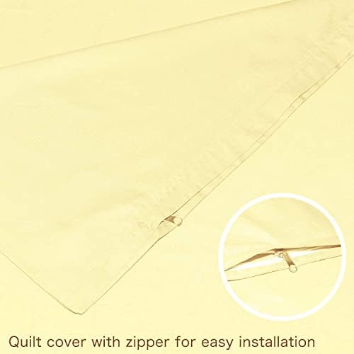 YEMYHOM 100% Cotton Weighted Blanket Cover 48"x72", Soft Removable Duvet Cover for Heavy Blanket, Machine Washable（Yellow） - Image 7
