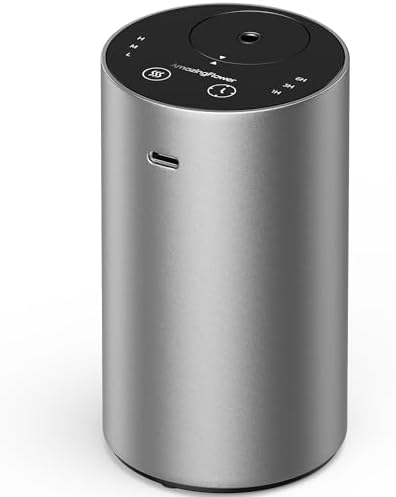 Waterless Essential Oil Diffuser, Rechargeable Car Scent Diffuser, Grey by AMAZINGFLOWER