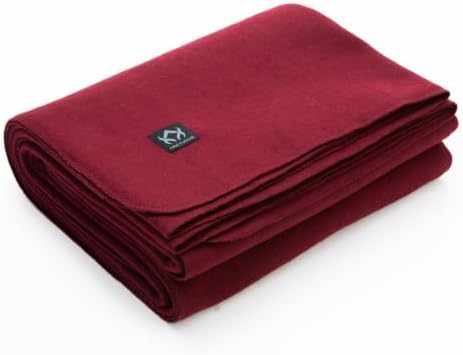 Arcturus Tahoe Wool Bed Blanket | Soft, Breathable Wool Blanket for Year-Round Comfort - King Size (90"x 108") | Thick & Washable (Wine) by Arcturus