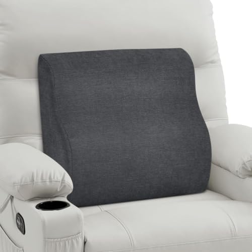 Back Support Pillow for Recliner Dual Layer Lumbar Support Pillow with Gel Memory Foam Ergonomic Orthopedic Lumbar Cushions for Elderly Lower Back Pain Relief Washable Cover Dark Grey by TANYOO