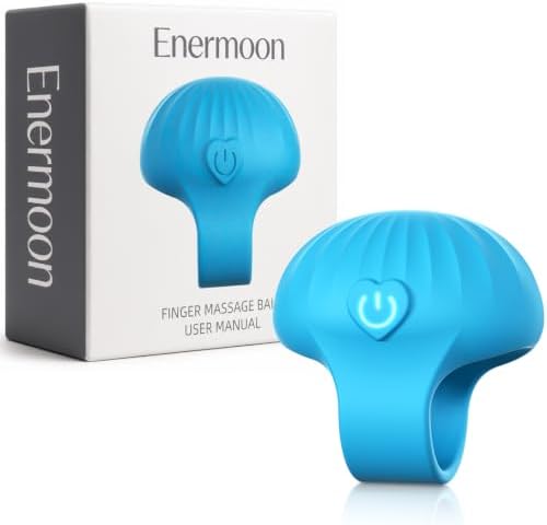 Multifunctional Mini Finger Massage Ball, Waterproof Rechargeable Pocket Relaxation Massage Tool, Blue by Enermoon