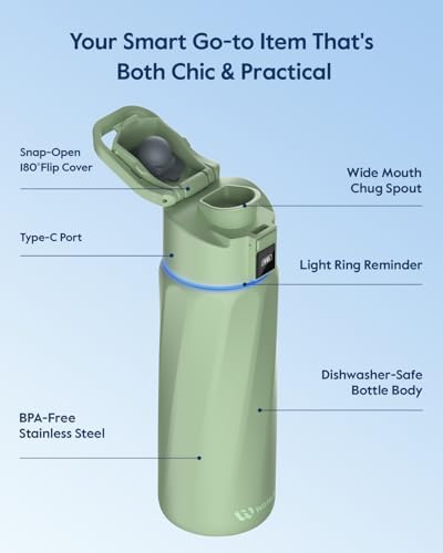 WaterH BOOST Smart Water Bottle Tracker with Reminder to Drink Water, 24oz - Image 6