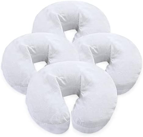 London Linens Pack of 4, Premium Extra Thick 100% Cotton Flannel Massage Tables Face Cradle Covers Cozies Fitted - Includes 4 pcs (White) by LONDONLINENS