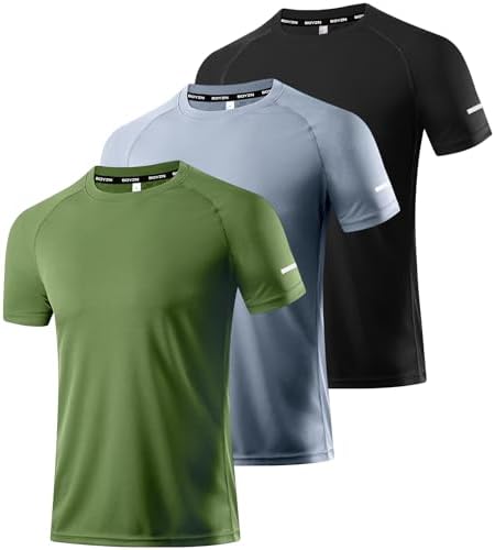 Boyzn 1, 3, 5 or 7 Pack Men's Workout Running Shirts, Dry Fit Moisture Wicking T-Shirt, Gym Athletic Short Sleeve Tee Shirts by Boyzn