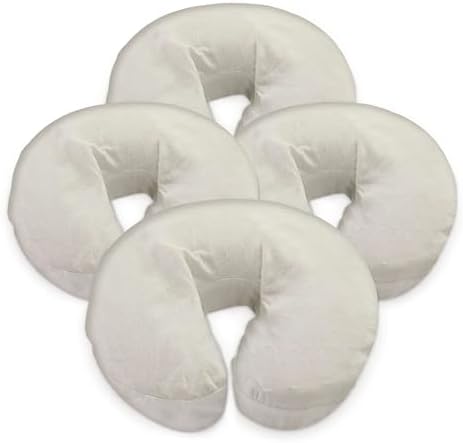 London Linens Pack of 4, Premium Extra Thick 100% Cotton Flannel Massage Tables Face Cradle Covers Cozies Fitted - Includes 4 pcs (Natural) by LONDONLINENS