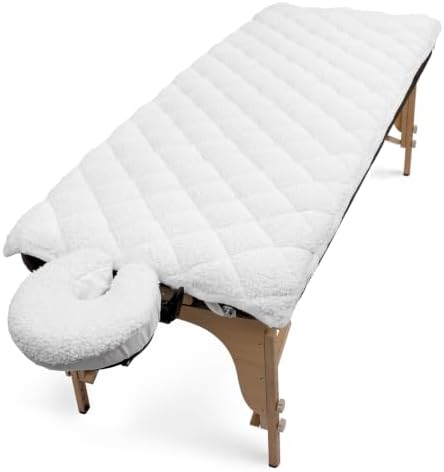 Fleece Massage Table Pad Set with Face Cradle Cover 29” W x 72” L, White by Unknown