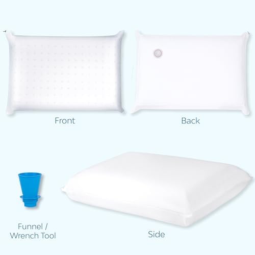 Mediflow Water Pillow with Memory Foam — Adjustable Waterbase; One-Piece Foam; Clinically Shown to Reduce Neck Pain; Deep, Uninterrupted Sleep; Side/Back/Stomach Sleepers, Standard/Queen (Twin Pack) - Image 6