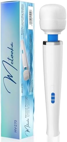 Therapeutic Cordless Massager - Powerful Massage Tool Handheld 8 Speeds 20 Patterns - Rechargeable Hand Massagers for Sore Muscles - Hand Held Massage Tool for Neck & Back by Metooka