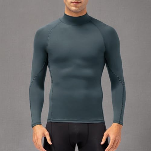 SPVISE Men's Compression Shirts Long Sleeve Mock Turtleneck Workout Tops - Image 6