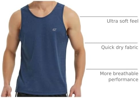 EZRUN Men's Quick Dry Workout Tank Top UPF 50+ Sweat-Wicking Gym Shirt - Image 4