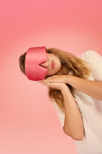 Glow People Silk Sleep Mask – 100% Mulberry Silk Eye Mask for Sleeping, Total Blackout, Cloud-Soft and Adjustable for Beauty Sleep and Travel - Rose Dust - Image 5