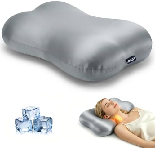 Cervical Neck Pillow for Sleeping, Memory Foam Pillows, Space Grey by COMFYPIL