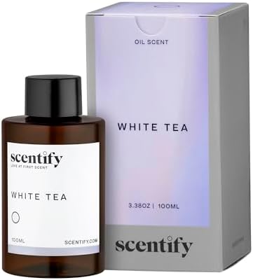 Scentify White Tea Aroma Oil Refill for Diffusers – Citrus, White Tea & Soft Florals, Amber Woods & Palo Santo – Luxury Aromatherapy Fragrance – 100ml / 3.38oz by Scentify
