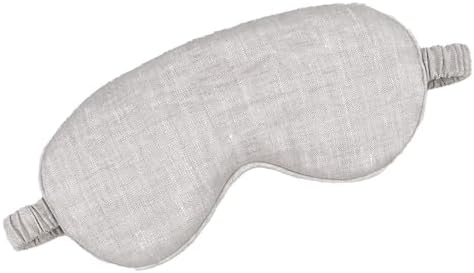 Eye mask Pure Linen Sleep Mask with Elastic Band, No Pressure On Eyes,Side Sleeper Eye Cover Organic Cotton Core Blindfold,Napping & Yoga Travel Essentials (Natural) by lyssiatina