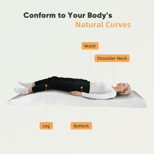 FAHKNS Lash Bed Topper, Ergonomic Lash Bed Foam Topper, High Density Foam Massage Table Pad, Curvy Esthetician, Washable Massage Table Padding Cushion for Beauty Salon, 70.8in×23.6in, Milky White - Image 2