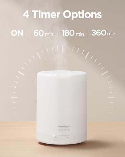 InnoGear 300ml Essential Oil Diffuser for Home Humidifier, Basic White - Image 2