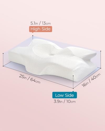 Elviros Cervical Memory Foam Pillows for Neck Pain Relief,Medium Firm - Image 2