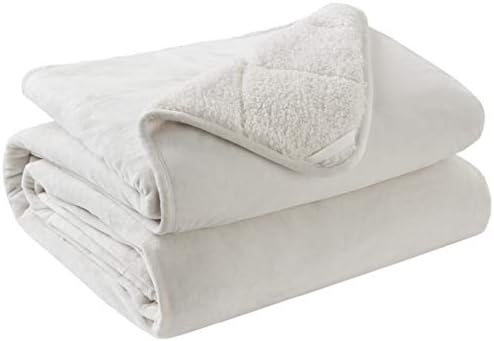 Degrees of Comfort Weighted Blanket 12 Pounds for Adult, Soft Plush to Sherpa Heavy Blankets, 48x72 Twin Size, 12lbs, Ivory by DegreesofComfort