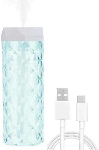 USB Desktop Crystal Humidifier 400ml with 7 Colors LED Night Light, No Noise Suitable for Home, Office, Desk, Bedroom and Babies Room and No Battery (400ml) by frestar