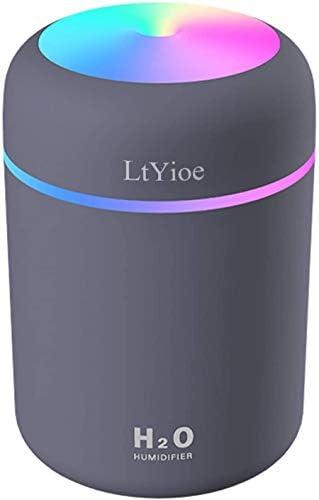 LtYioe Colorful Cool Mini Humidifier, USB Personal Desktop Humidifier for Car, Office Room, Bedroom,etc. Auto Shut-Off, 2 Mist Modes, Super Quiet. (Navy)(Black) by 3DGreetingCards