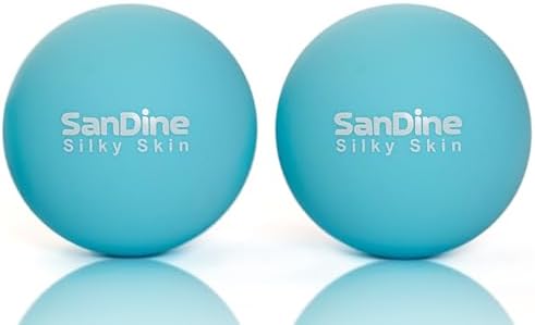 Lacrosse Massage Balls for Deep Tissue Massage - Release Tension Relieve Muscle Soreness Improve Flexibility - Ideal for Myofascial Release Trigger Point Therapy - 2Pack Yoga Balls by Sandine (Blue) - Image 4