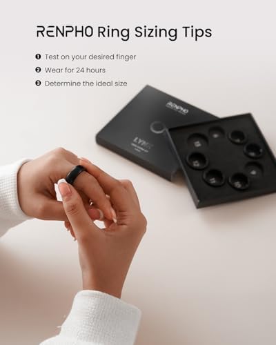 RENPHO Lynx Smart Ring-Sizing Kit, Size Before You Buy,Tar Black,Size 6-13 - Image 3