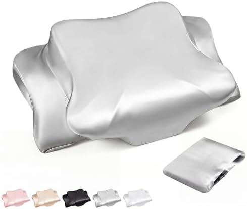 Hahafelt Cervical Neck Satin Pillowcase, Gray, Queen Size by Hahafelt