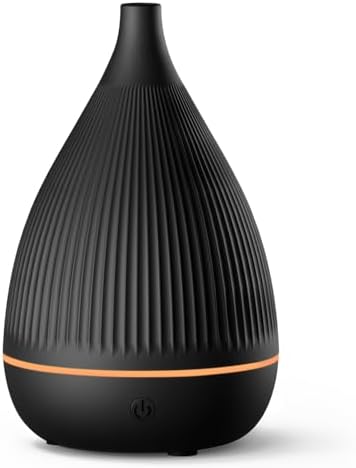 Ultrasonic Essential Oil Diffuser, Home Fragrance Aroma Diffuser with Auto Shut-Off, Color Change Night Light & Ultra-Quiet Operation, BPA-Free Portable Aromatherapy Humidifier for Home (Black) by SoulOrigin